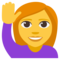 Woman Raising Hand emoji on Emojione